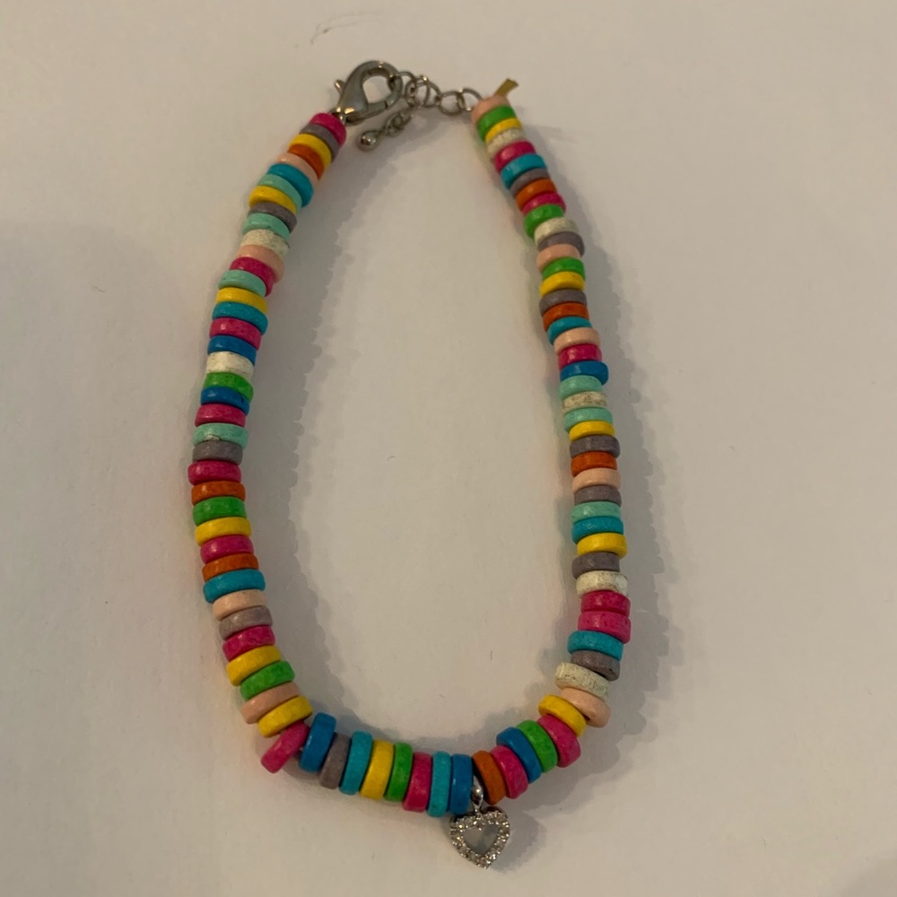 KanDi diamond/white gold heart ankle bracelet